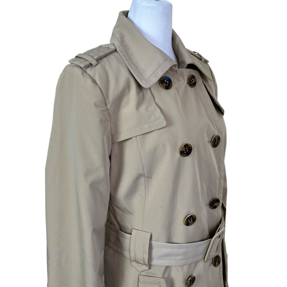 Calvin Klein Classic Khaki Waterproof Double Breasted Trench Coat Belted Fitted - Picture 6 of 16